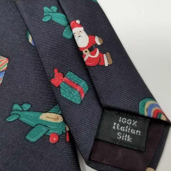Italian Silk Tie Stafford Santa Hot Air balloon - Picture 3 of 6